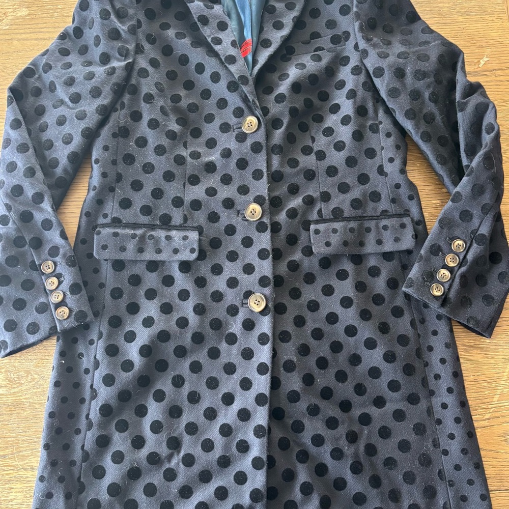Long Polka Dot Women's Coat